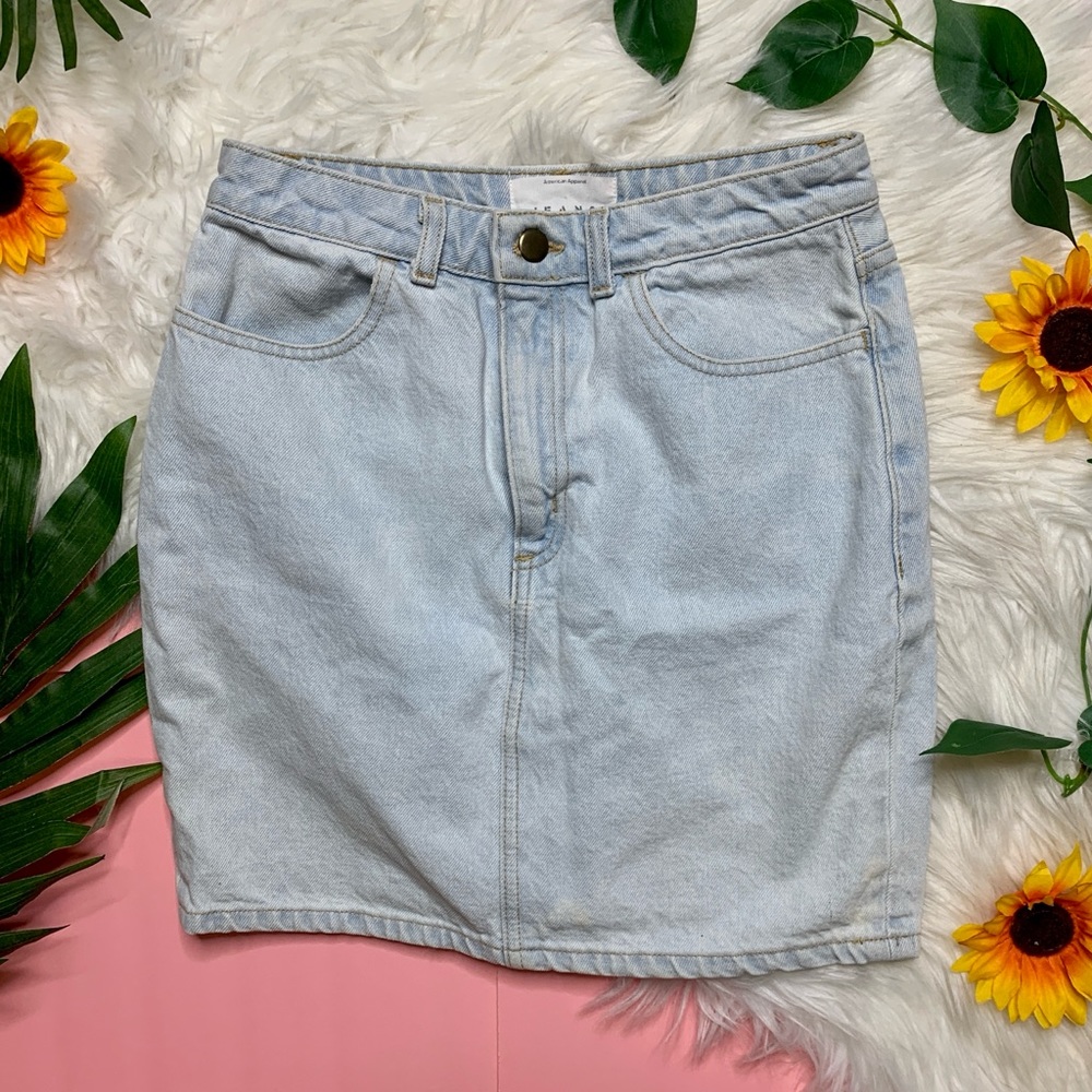 SOLD- American Apparel Light Wash Denim Mini Skirt